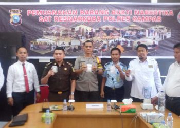 Polres Kampar Musnahkan Barang Bukti Narkotika Jenis Shabu Seberat 86,99 Gram