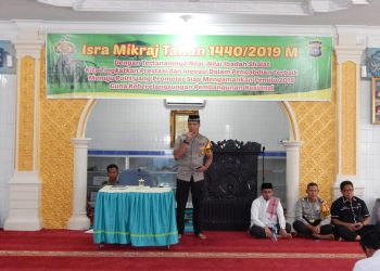 Personel Polres Kampar Peringati Isra’ Miraj di Masjid Al-Ikhlas