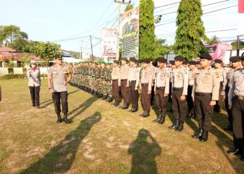 Kapolres Kampar Pimpin Apel Gelar Pasukan Operasi Keselamatan Muara Takus 2019
