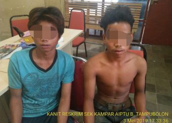 Polsek Kampar Amankan Dua Tersangka Penggelapan Sepeda Motor milik Warga Pulau Tinggi