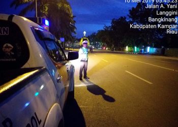 Selama Ramadhan, Satlantas Polres Kampar Gelar Patroli Blue Light Setiap Subuh