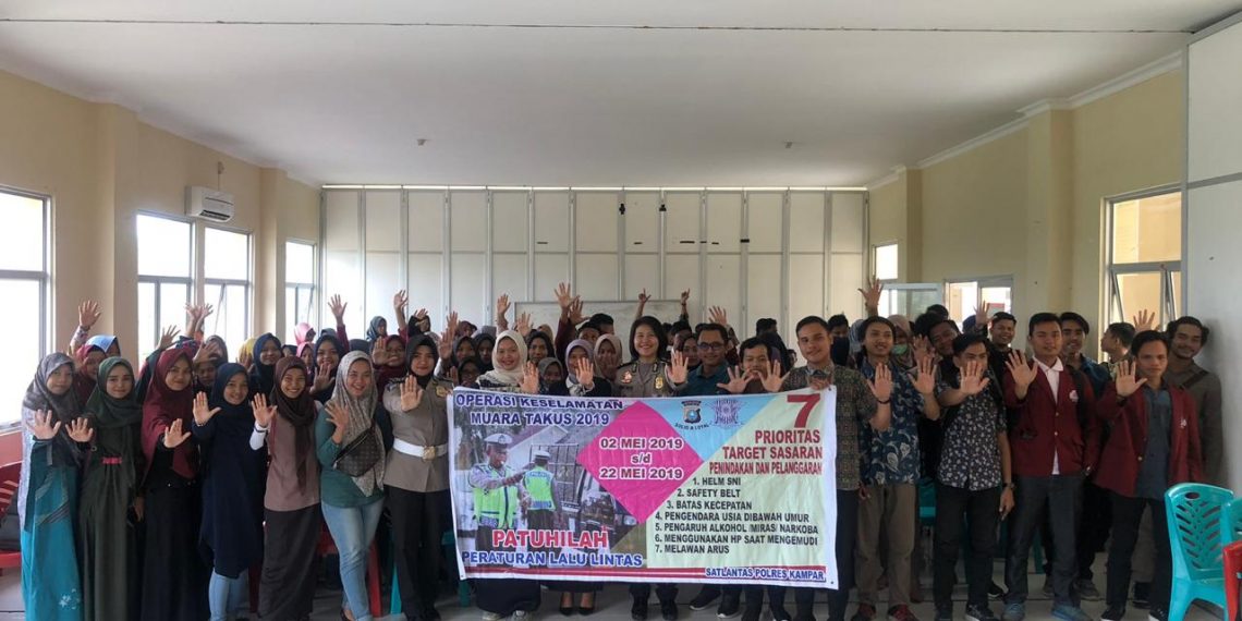 Ops Keselamatan MT 2019 : Satlantas Polres Kampar Gelar Police Goes to Campus