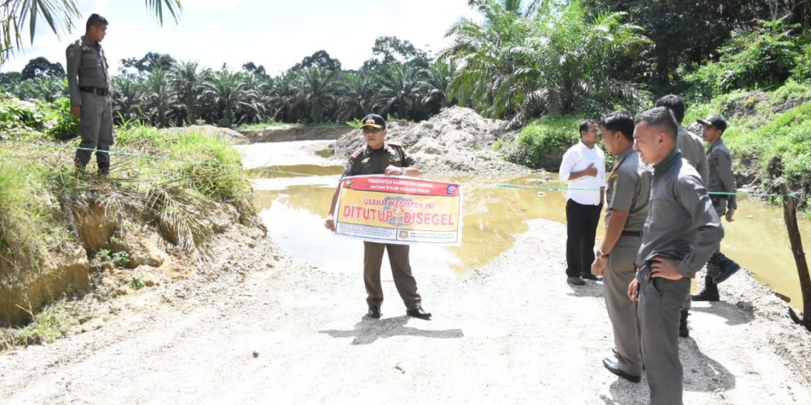 Galian C Ilegal di 2 Kecamatan resmi ditutup Tim Yustisi Pemkab Kampar