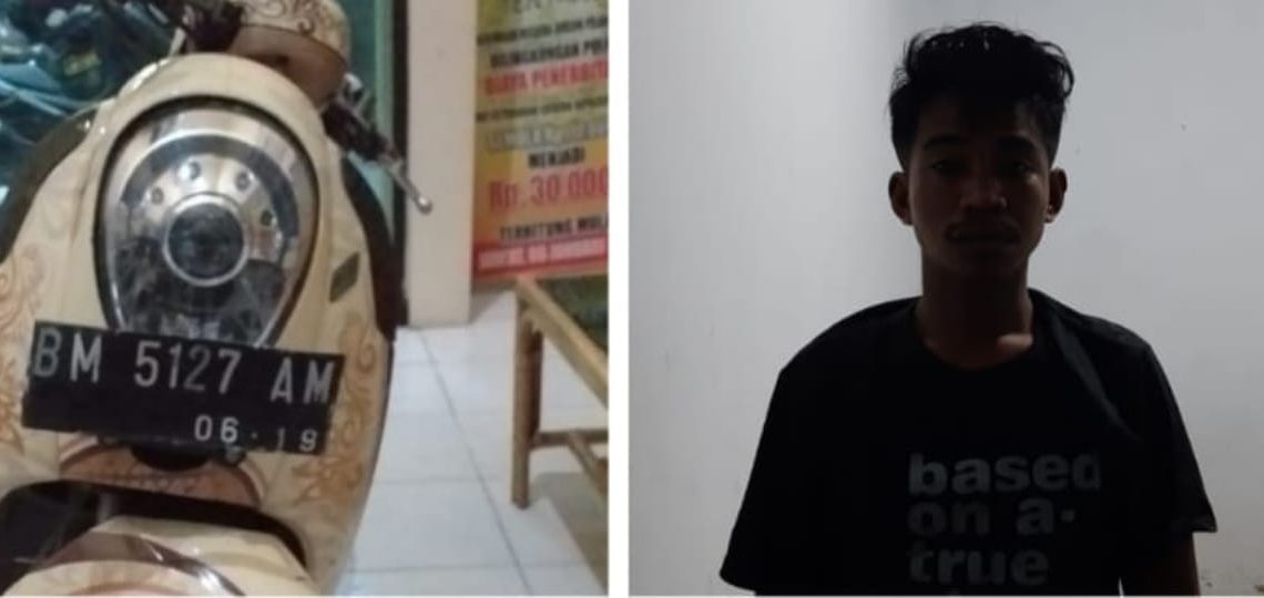 Kepergok Nyuri Motor, Pelaku Diamankan Warga dan Diserahkan ke Polsek Perhentian Raja