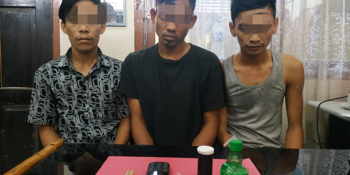 3 Terduga Pengedar Shabu Diringkus Resnarkoba Polres Kampar di Kecamatan Tambang