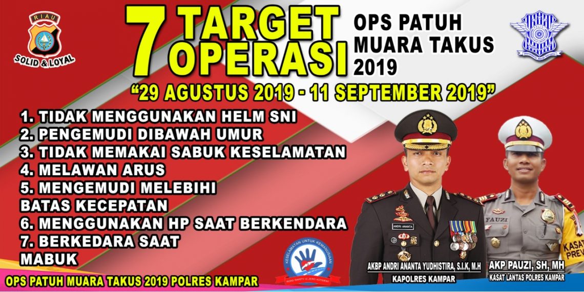 Jelang Operasi Patuh 2019, Satlantas Polres Kampar Tertibkan Pengendara Dilokasi KTL