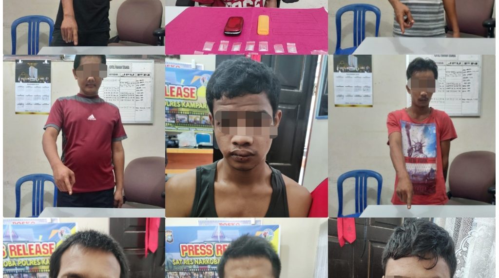 Resnarkoba Polres Kampar Ringkus 9 Tersangka dalam Waktu 7 Jam