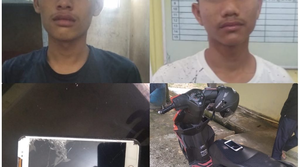 2 Pelaku Jambret Diamankan Warga Tarai Bangun dan Diserahkan ke Polsek Tambang