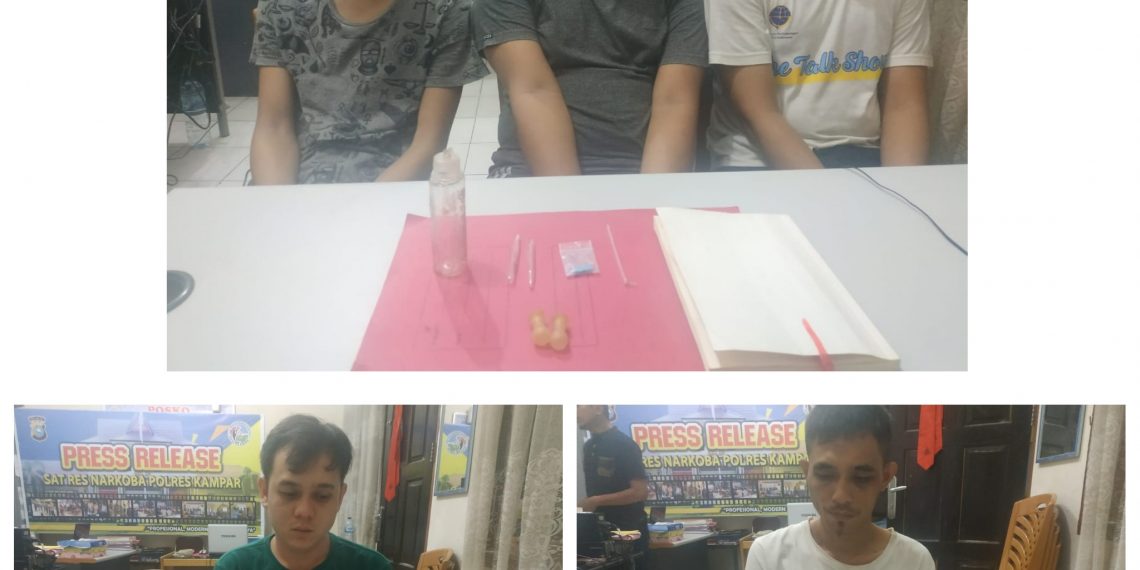 Resnarkoba Polres Kampar Kembali Tangkap 5 Orang Pengedar Shabu dan Pil Ekstasi di 5 TKP