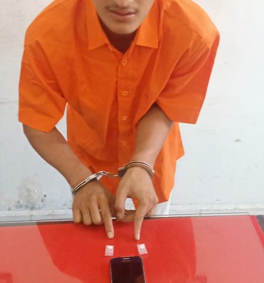 Polsek Tambang Tangkap Seorang Pengedar Shabu di Desa Kualu Nenas