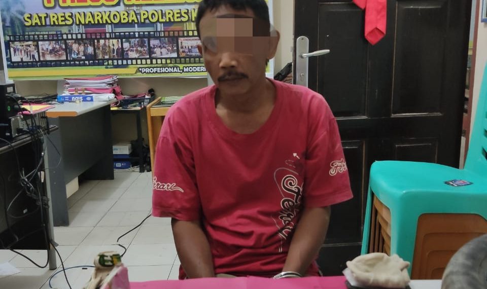 Seorang Pengedar Shabu Diringkus Resnarkoba Polres Kampar di Desa Gunung Sari