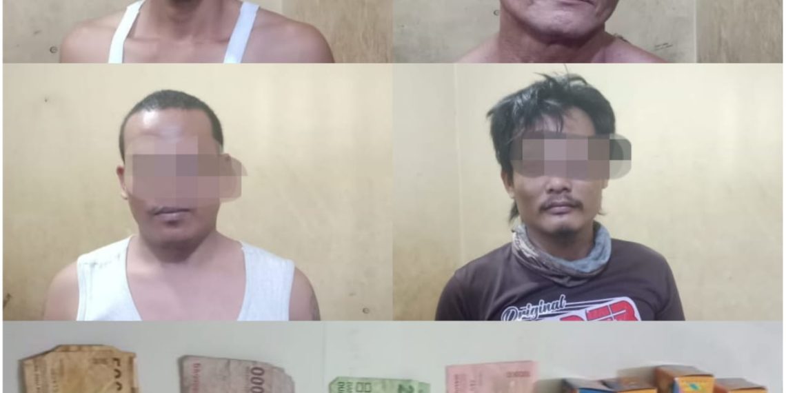 Tengah Asik Main Judi Qiu Qiu, 4 Pria Ditangkap Polsek Siak Hulu