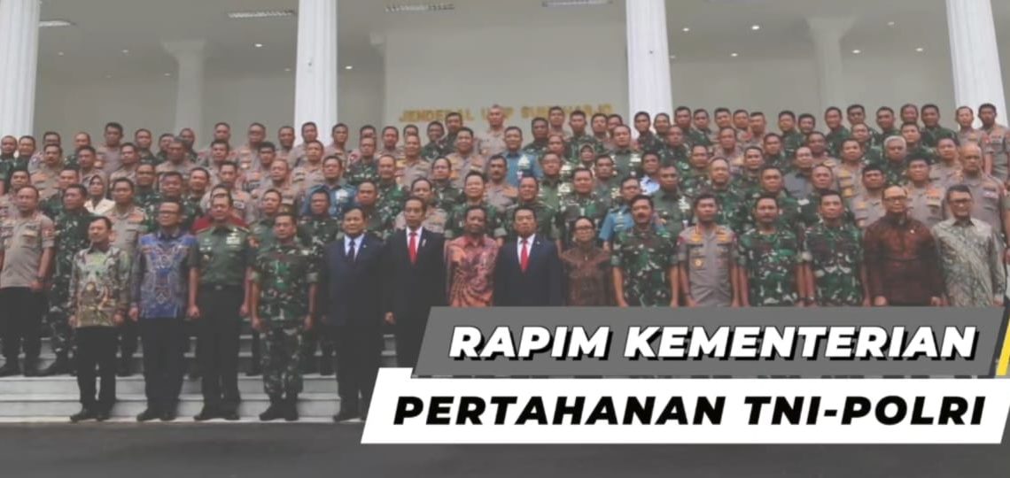Presiden Berikan Arahan pada Rapim Kementerian Pertahanan, yang dihadiri Petinggi TNI-POLRI