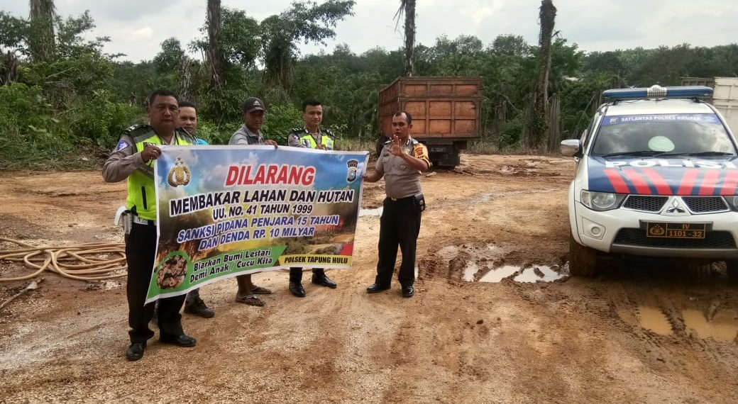 Antisipasi Karhutla dan Tindak Pidana Pencurian Sawit, Polsek Tapung Hulu Lakukan Patroli di Perkebunan