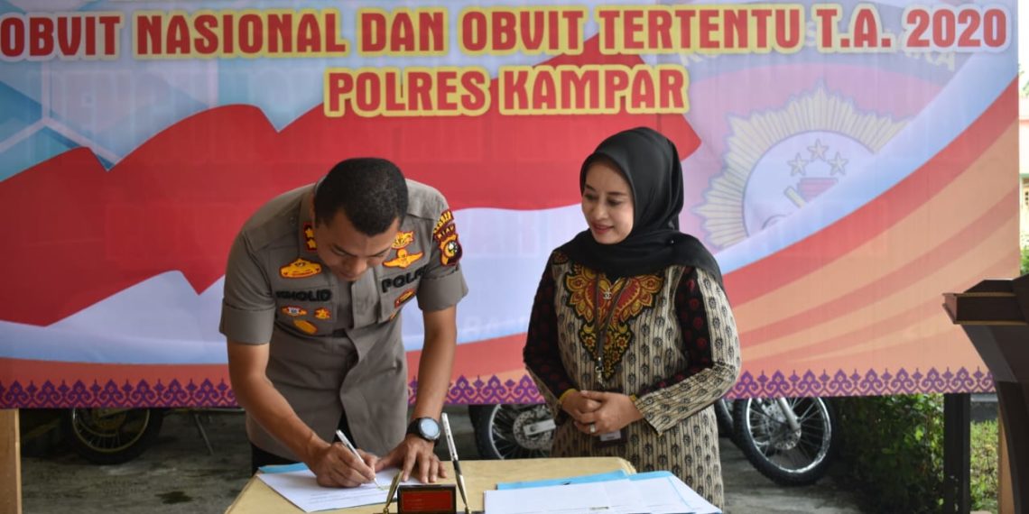 Kapolres Kampar Bersama 5 Utusan Bank Tandatangani MoU Pengamanan Objek Vital Tertentu