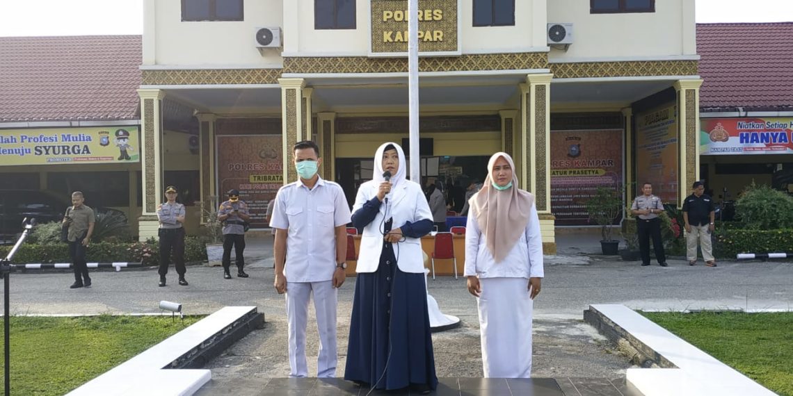 Cegah Penyebaran Covid-19, Polres Kampar Lakukan Pengecekan Kesehatan Personel