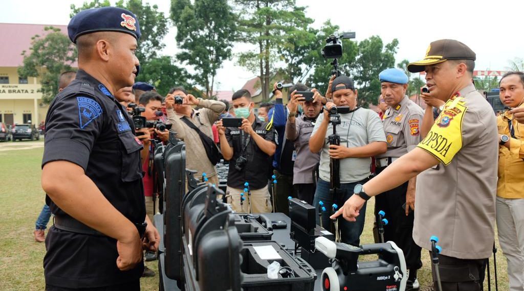 Kapolda Riau Pimpin Apel Kesiapan Ops Kontijensi Aman Nusa II (Penanganan Covid-19) Muara Takus 2020