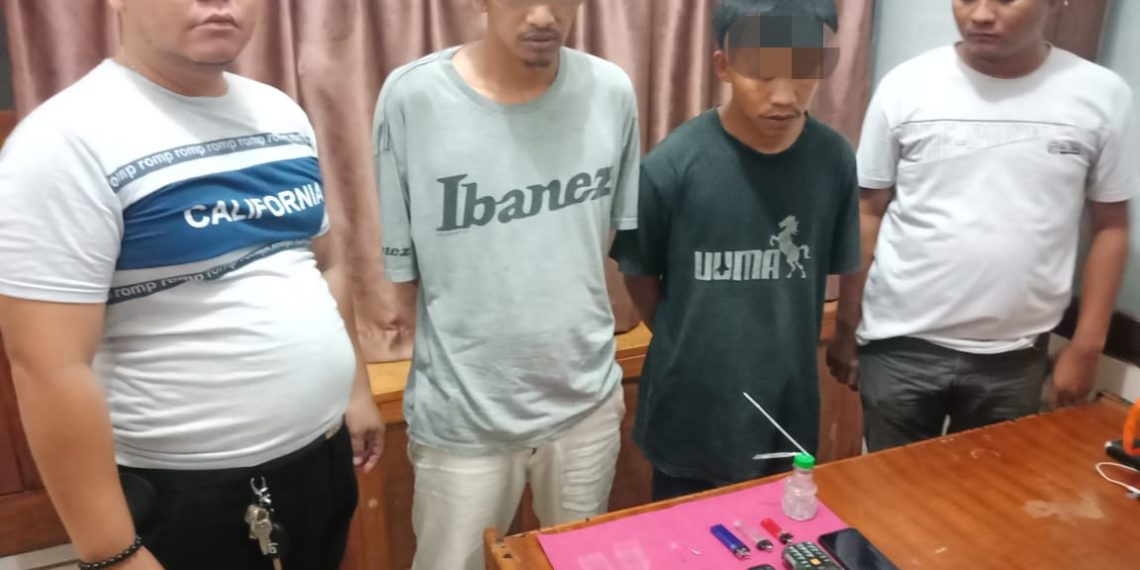 Tim Opsnal Polsek Kampar Kiri Hilir Ringkus 2 Pelaku Narkoba di Sebuah Ruko di Desa Simalinyang