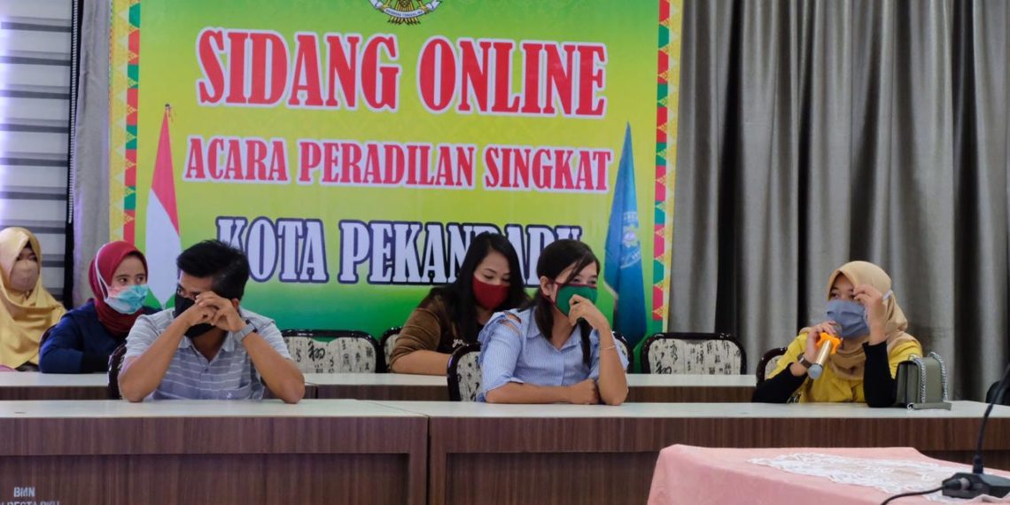 Pelanggar PSBB Kota Pekanbaru Disidang Perdana Secara Online Hari ini