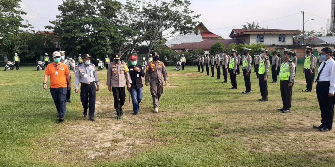Kapolres Kampar Pimpin Apel Konsolidasi Pelaksanaan PSBB Kabupaten Kampar