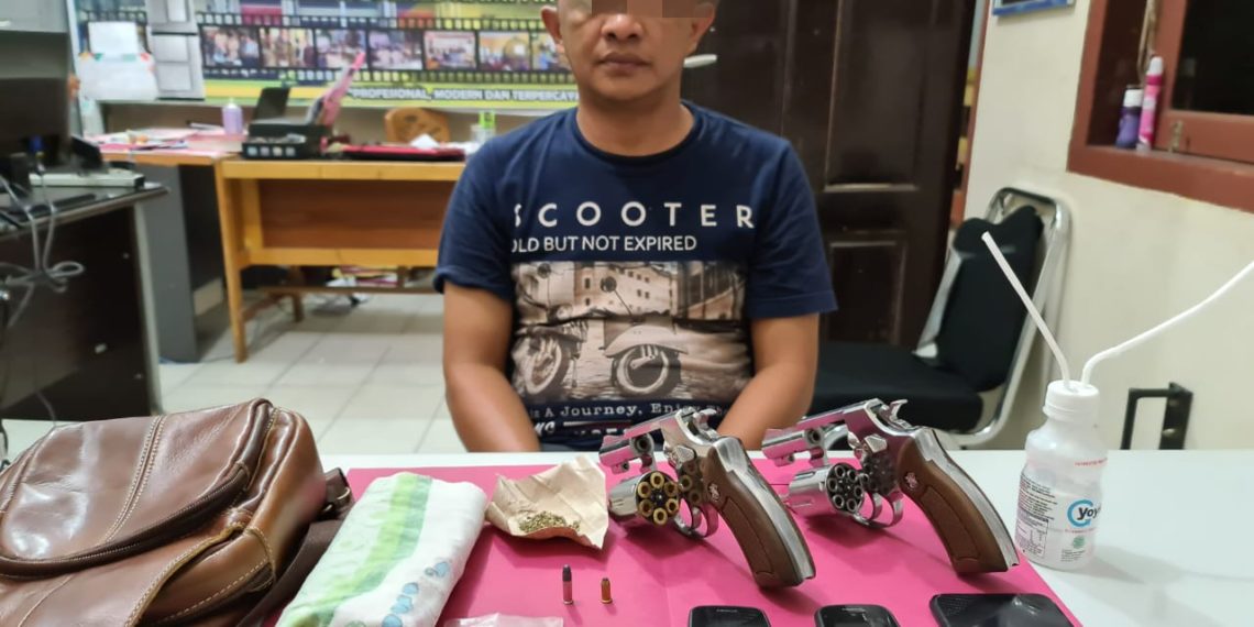 Resnarkoba Polres Kampar Tangkap Seorang Tersangka dan Amankan 2 Senjata Api Rakitan