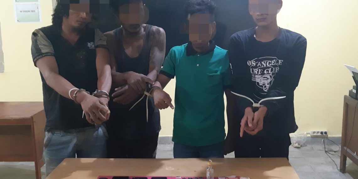 Polsek Kampar Kiri Kembali Tangkap 4 Pelaku Narkoba di Desa Kuntu Darussalam