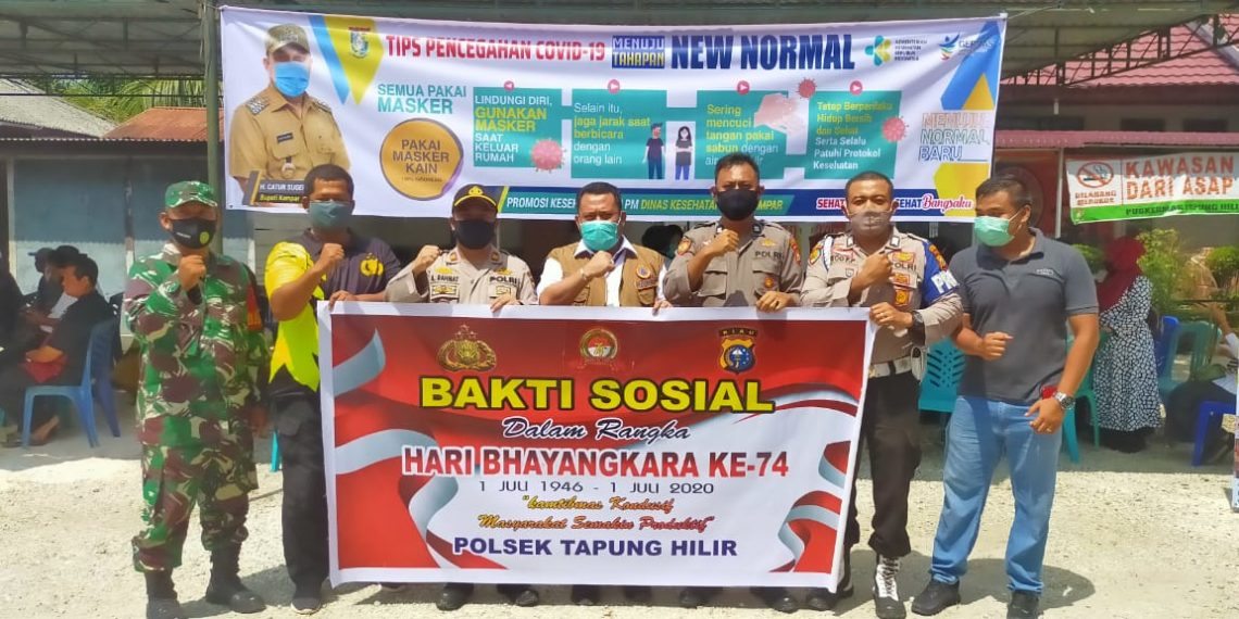 Dalam Rangka Hari Bhayangkara ke-74, Polsek Tapung Hilir Kirim 5 Personel untuk Donor Darah