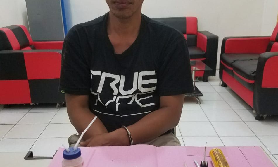 Polsek Tapung Kembali Tangkap Pengedar Shabu di Desa Sumber Makmur