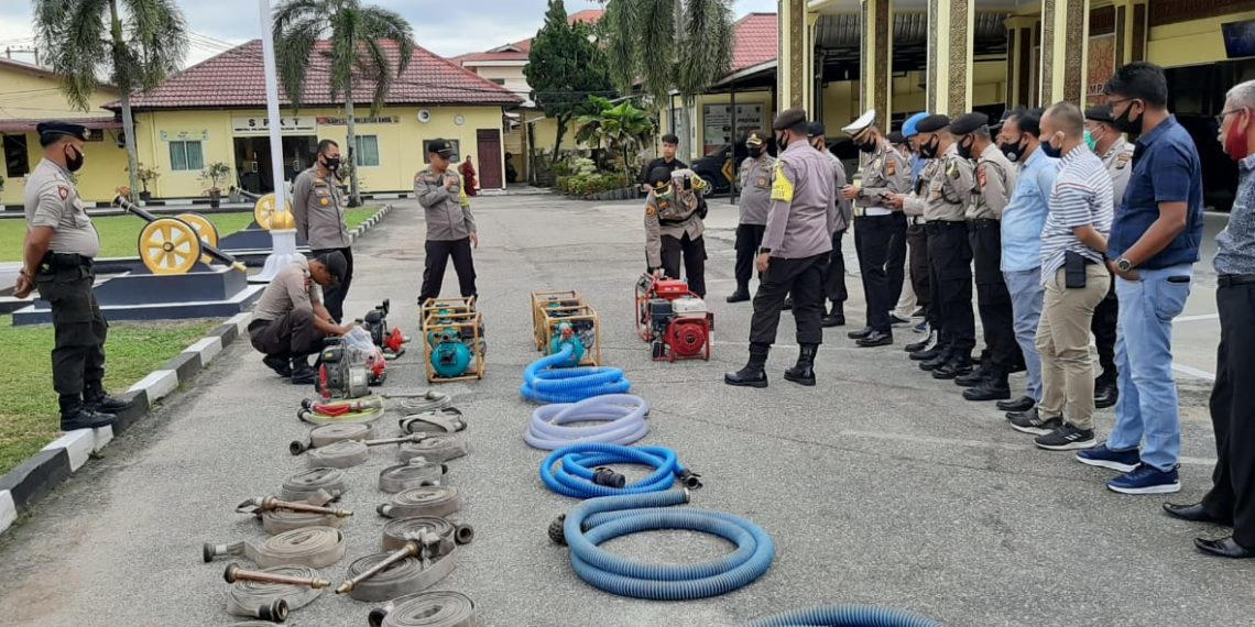 Antisipasi Karhutla, Polres Kampar Gelar Sejumlah Peralatan dan Kesiapsiagaan Personel