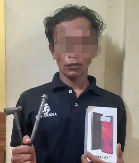 Polsek Tambang Tangkap Seorang Pelaku Pencurian HP Dirumah Warga Desa Tarai Bangun