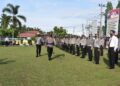 Polres Kampar Laksanakan Apel Gelar Pasukan Operasi Patuh Lancang Kuning 2020