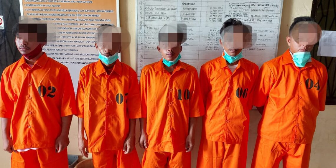 Polsek Tapung Tangkap 5 Pelaku Pengeroyokan dan Penganiayaan