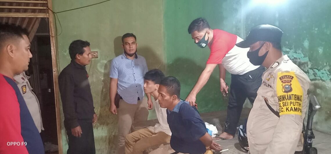 Polsek Tambang Ringkus 2 Pelaku Narkoba Disebuah Rumah Kosong di Desa Sungai Tarap