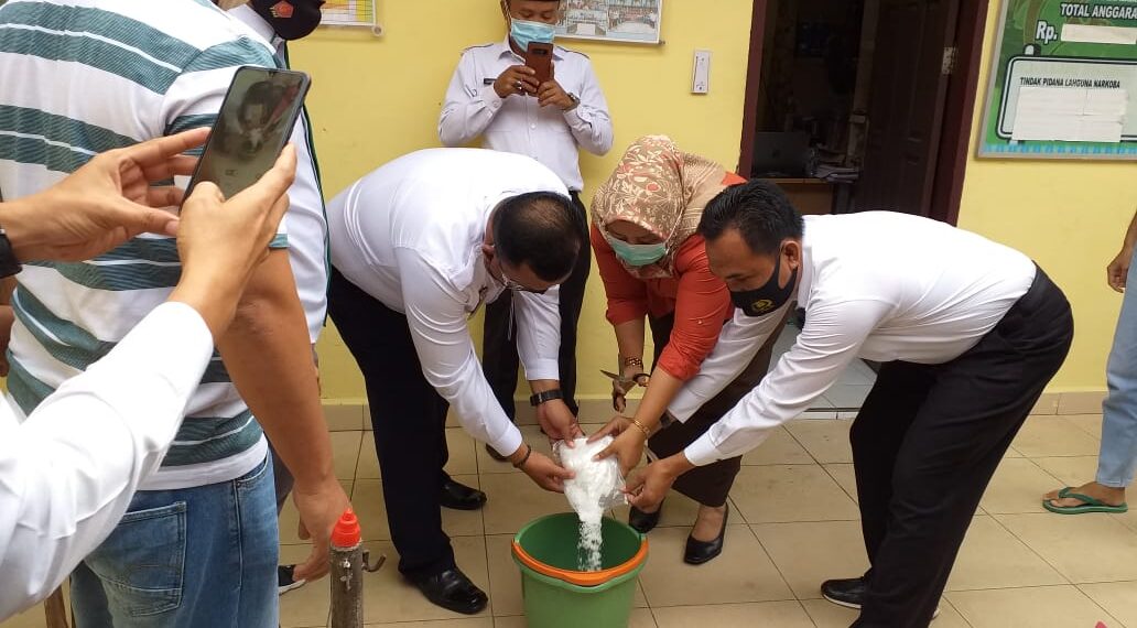 Polres Kampar Musnahkan 470 Gram Narkotika Jenis Shabu yang Ditemukan di Lapas Bangkinang