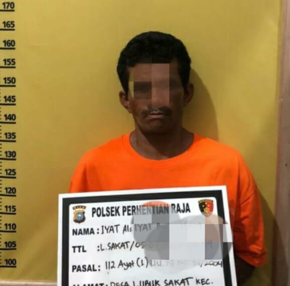 Unit Reskrim Polsek Perhentian Raja Amankan Pelaku Narkoba di Desa Lubuk Sakat