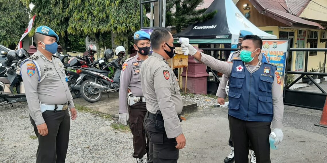 Antisipasi Penularan Covid-19 Bagi Anggotanya, Kapolres Kampar Perintahkan Penerapan Ketat Protokol Kesehatan