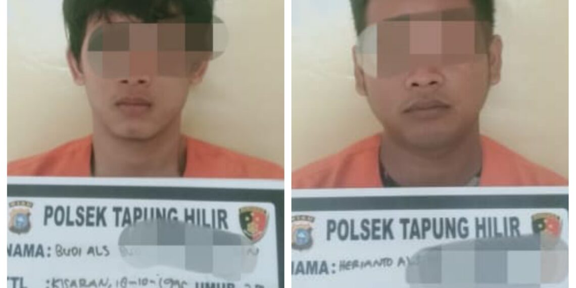 Polsek Tapung Hilir Amankan 2 Pelaku Pencurian Buah Sawit Yang Tertangkap Tangan oleh Satpam