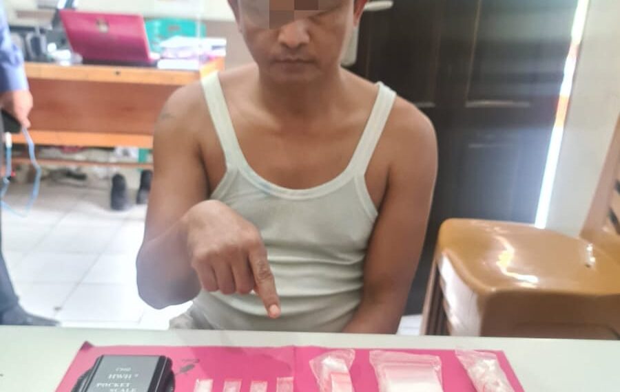 Resnarkoba Polres Kampar Tangkap Seorang Pengedar Shabu di Desa Koto Perambahan Kampa
