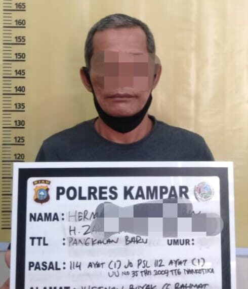 Seorang Pelaku Narkoba Diciduk Polisi di Jalan Letnan Boyak Bangkinang Kota