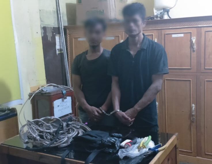 Sedang Beraksi 2 Pelaku Pencurian Sarang Walet Ditangkap Polsek Bangkinang Barat