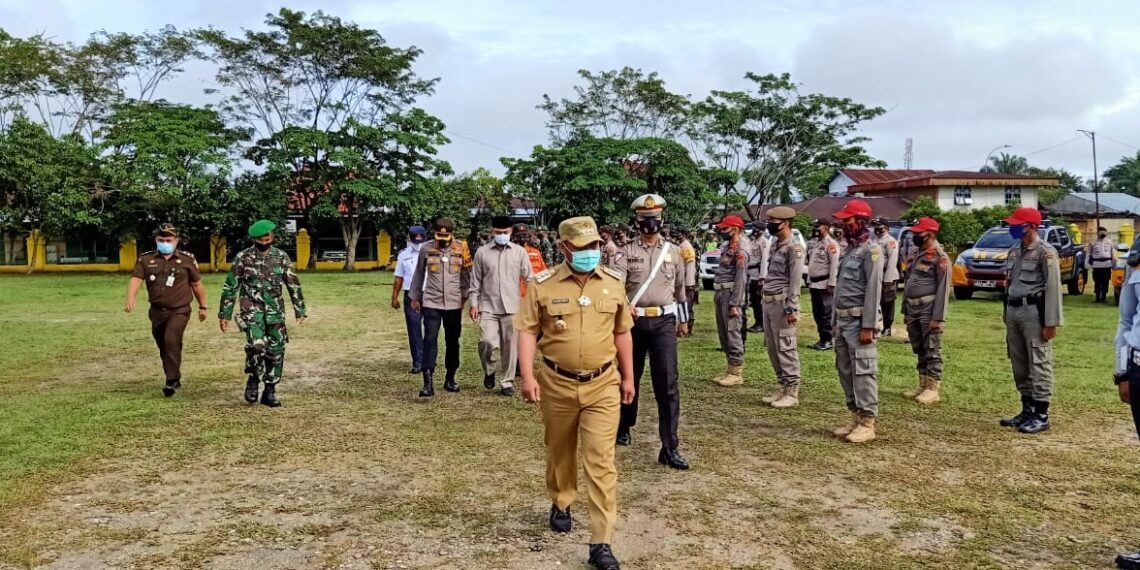 Bupati Kampar Didampingi Kapolres dan Forkopimda Pimpin Apel Kesiapsiagaan Bencana Banjir dan Tanah Longsor