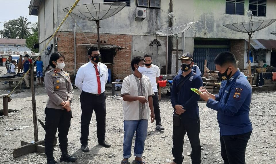 Tim Laboratorium Foreksik Polda Riau Cek TKP Kebakaran Pasar Kuok