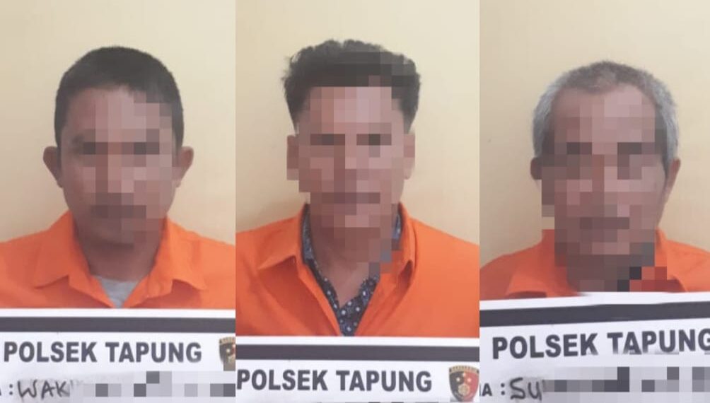 Polsek Tapung Tangkap 3 Pelaku Judi Song Gunakan Kartu Remi