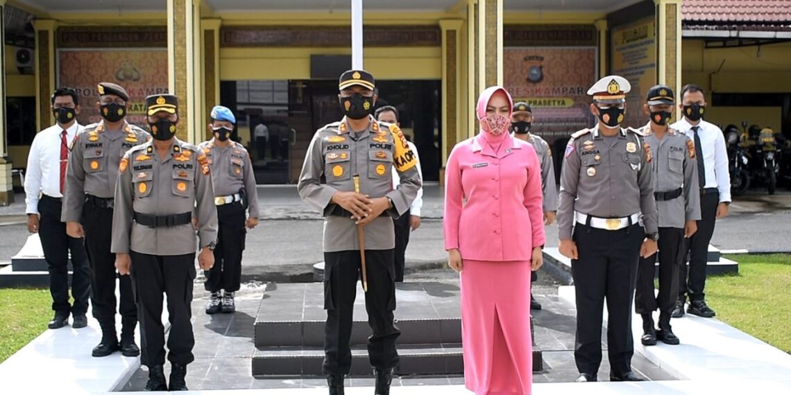 Kapolres Kampar Perintahkan Jajarannya Terus Tingkatkan Pendisiplinan Penerapan Protkes