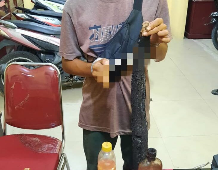 Ketahuan Bakar Lahan Untuk Buka Kebun Nenas, Pelaku Diamankan Polsek Tambang