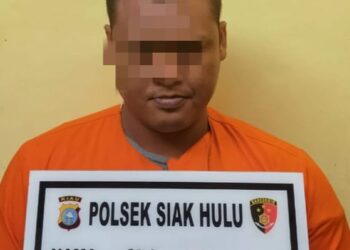 Polsek Siak Hulu Tangkap Seorang Tersangka Pengedar Shabu di Desa Pandau Jaya 