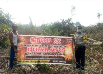 Walaupun Tak Ada Titik Api, Bhabin Jajaran Polres Kampar Tetap Eksis Beri Himbauan Cegah Karhutla