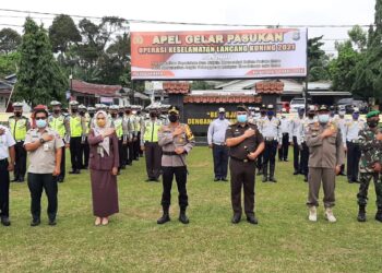 Polres Kampar Adakan Apel Gelar Pasukan Operasi Keselamatan Lancang Kuning 2021