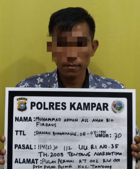 Resnarkoba Polres Kampar Tangkap Pengedar Shabu di Areal Kolam Ikan Desa Kampar