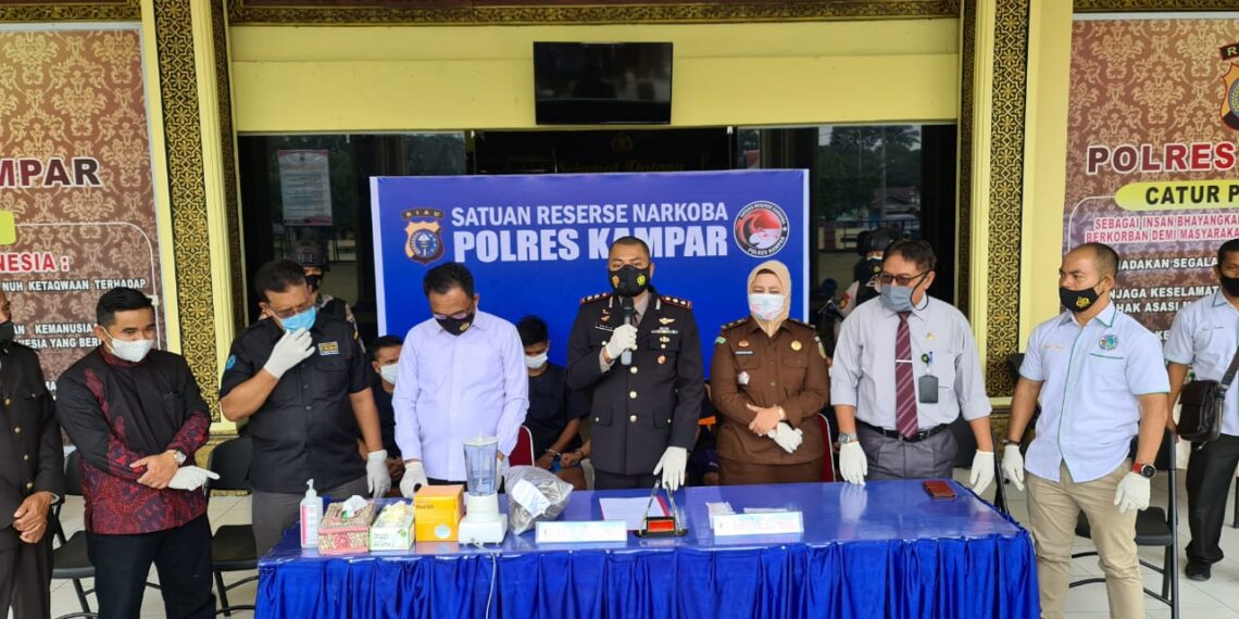 Serius Berantas Narkoba, Dalam 4 Bulan Polres Kampar Ungkap 77 Kasus dengan 98 Tersangka